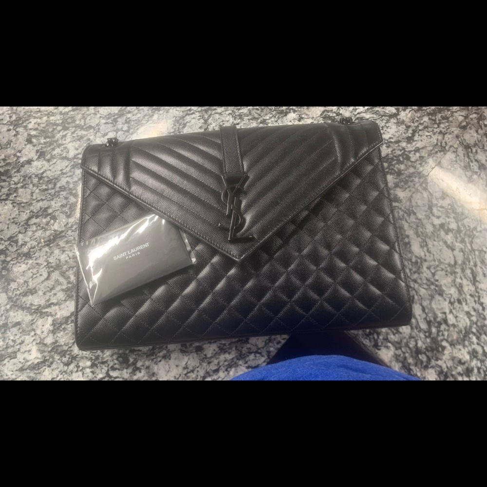 Yves Saint Laurent Classic Monogram Leather Envelope Crossbody Bag